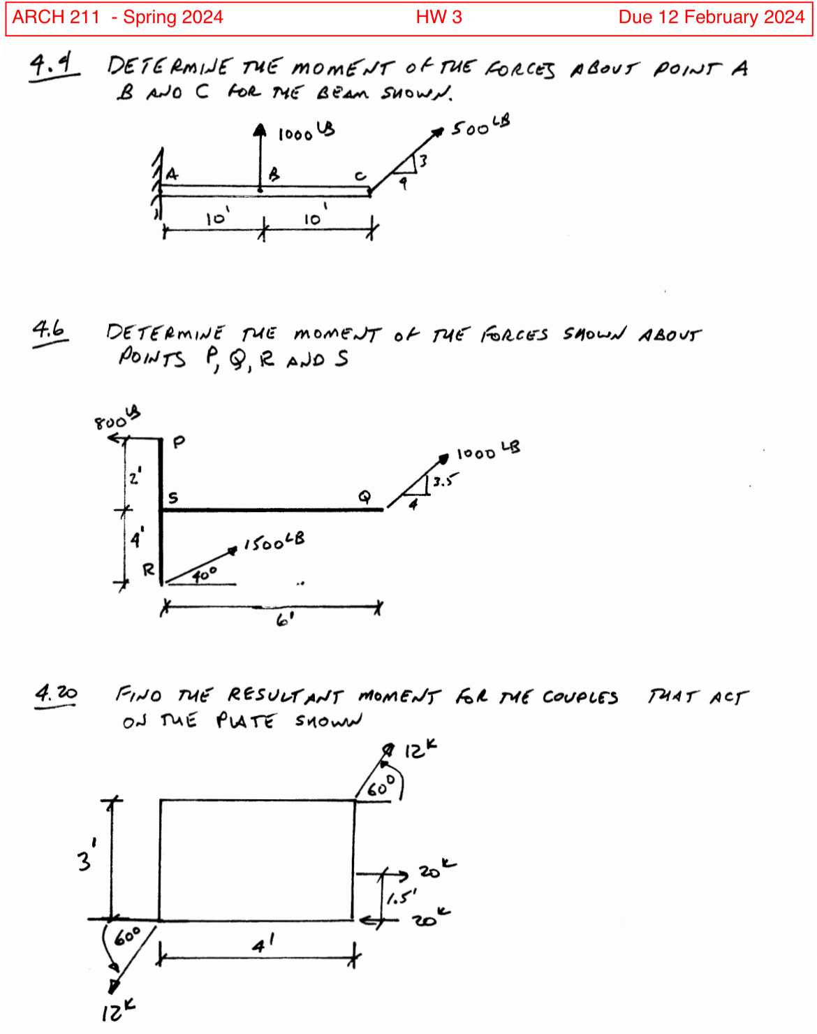 ARCH 2 1 1 - Spring 2 0 2 4 HW 3 Due 1 2 February