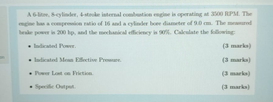 A 6 - litre, 8 - cylinder, 4 - stroke internal