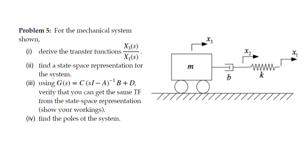Problem 5 : For the mechanical system shown, ( i