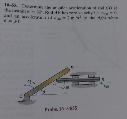 1 6 - 5 5 . Determine the angular acceleration of