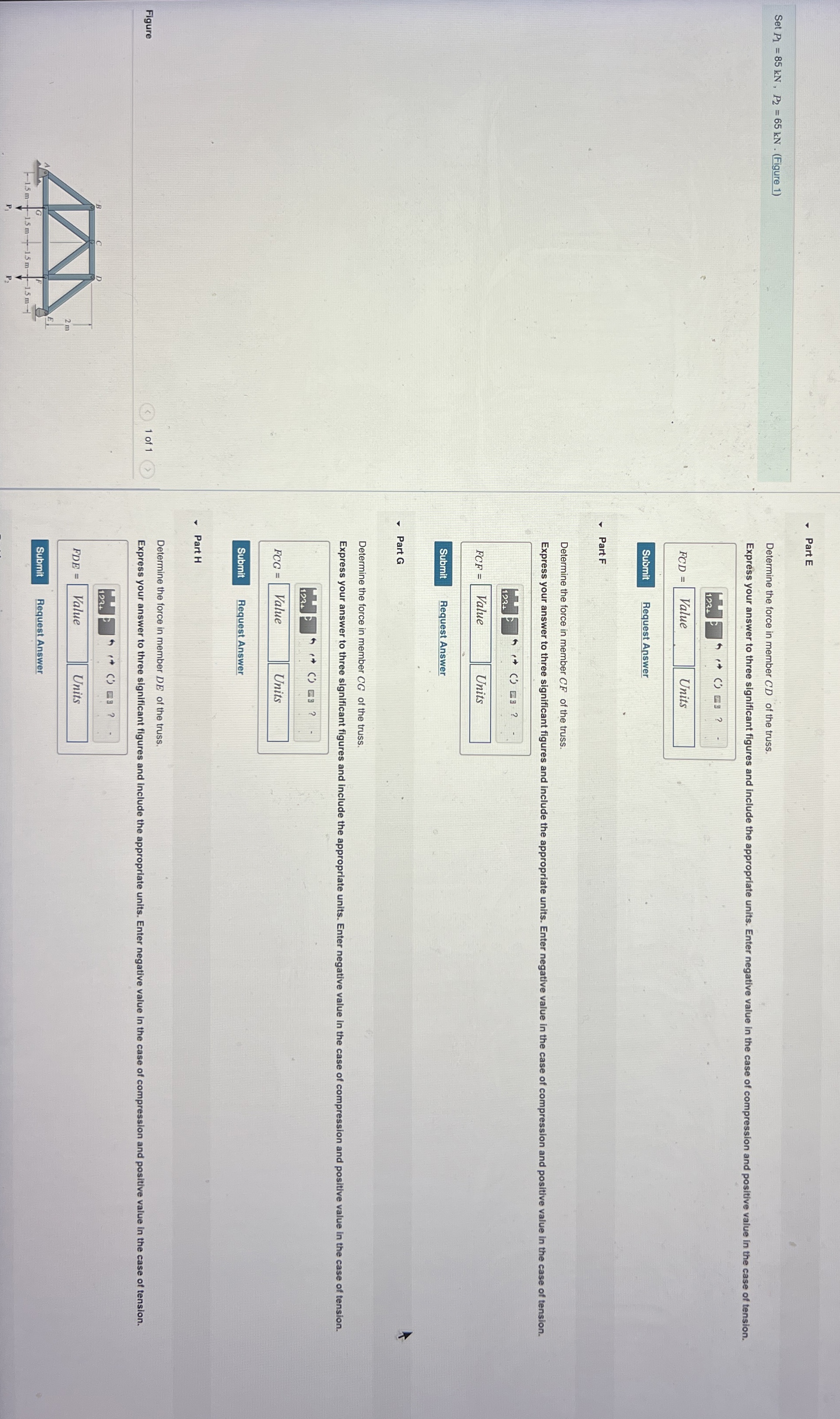 Set P 1 = 8 5 k N , P 2 = 6 5 k N . ( Figure 1 )