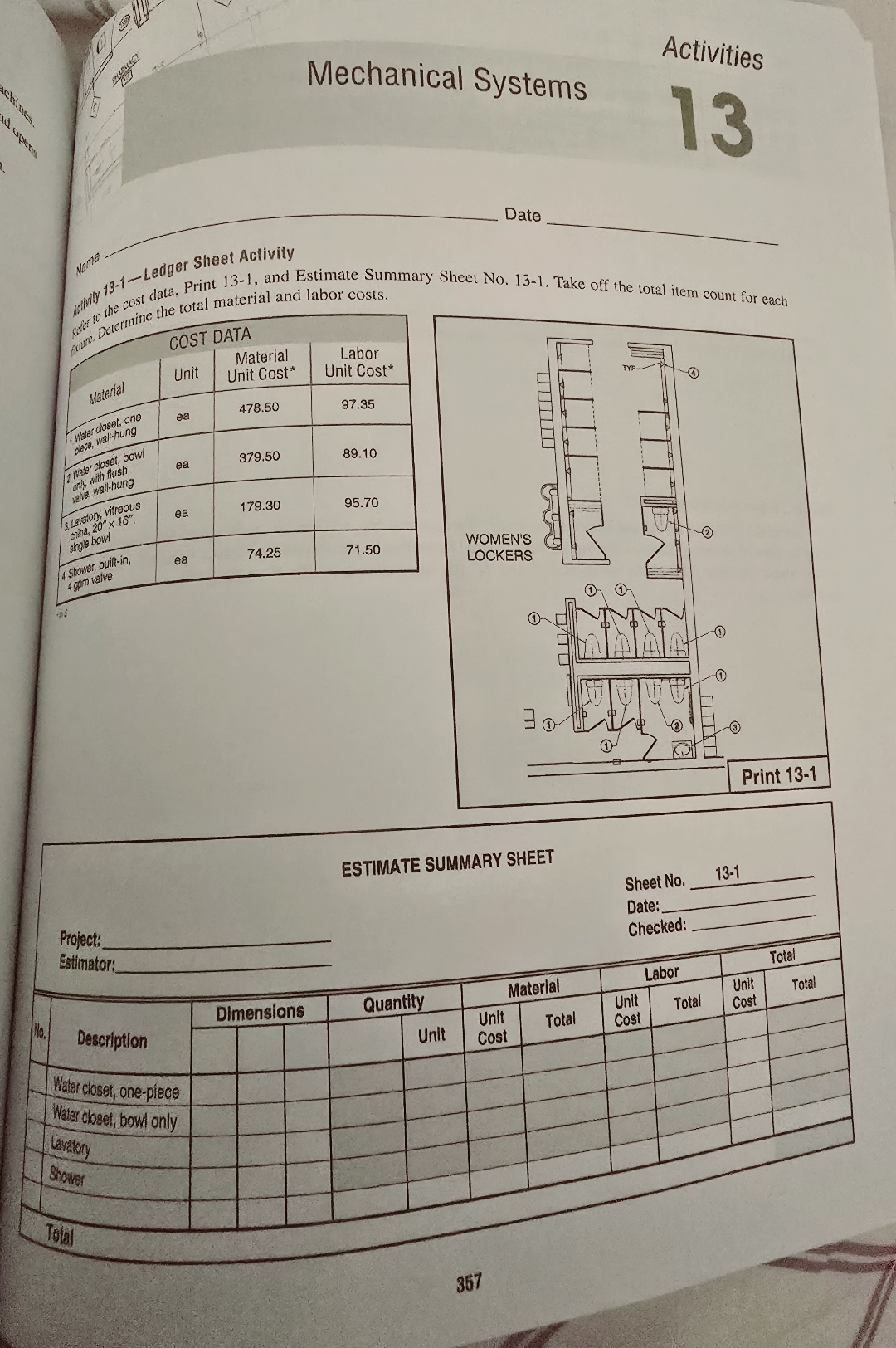 Activities Mechanical Systems Date 1 3 q ,