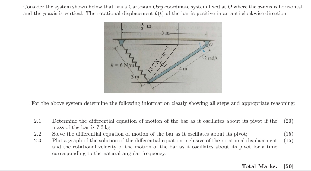 Consider the system shown below that has a
