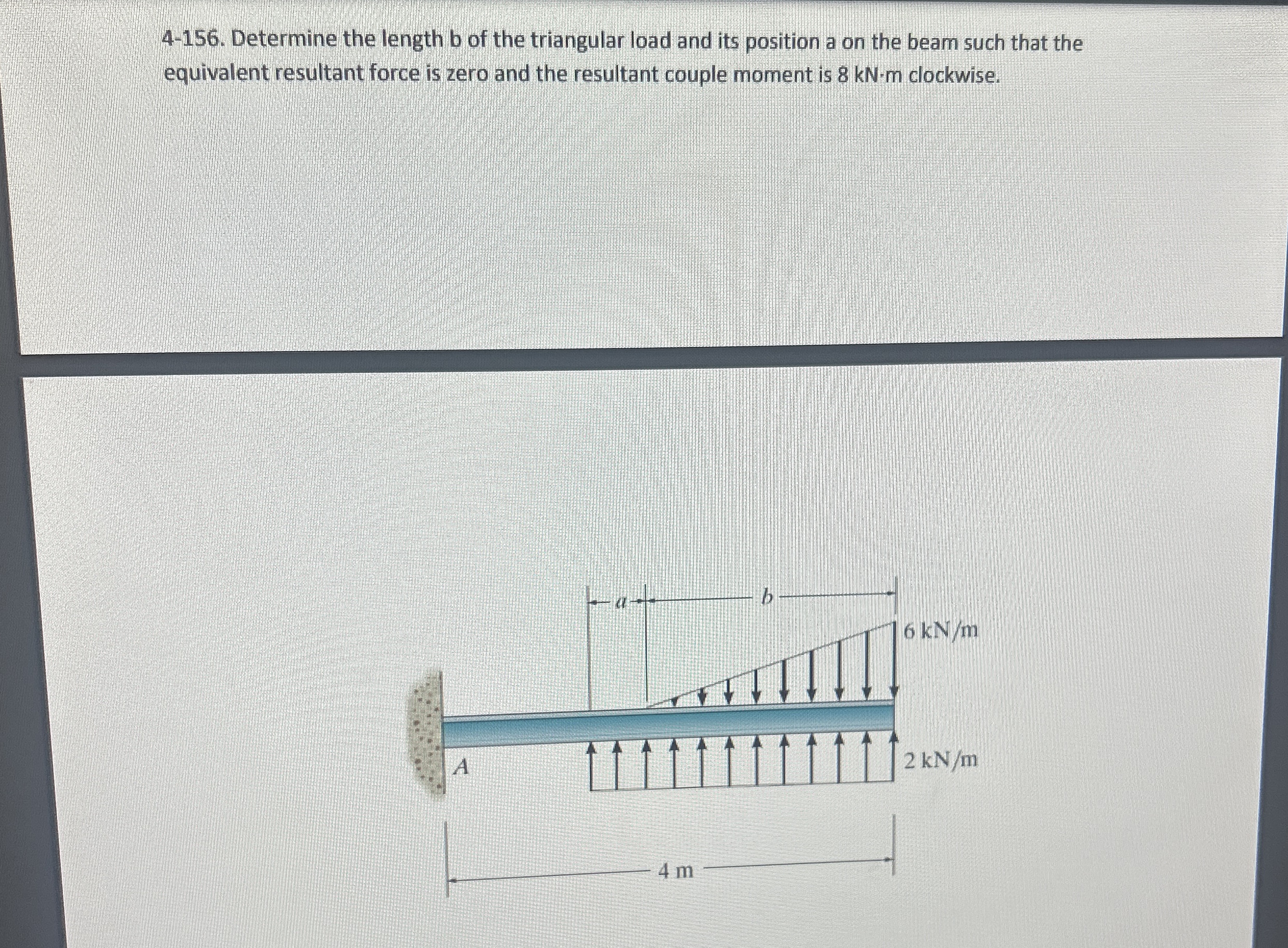 4 - 1 5 6 . Determine the length b of the