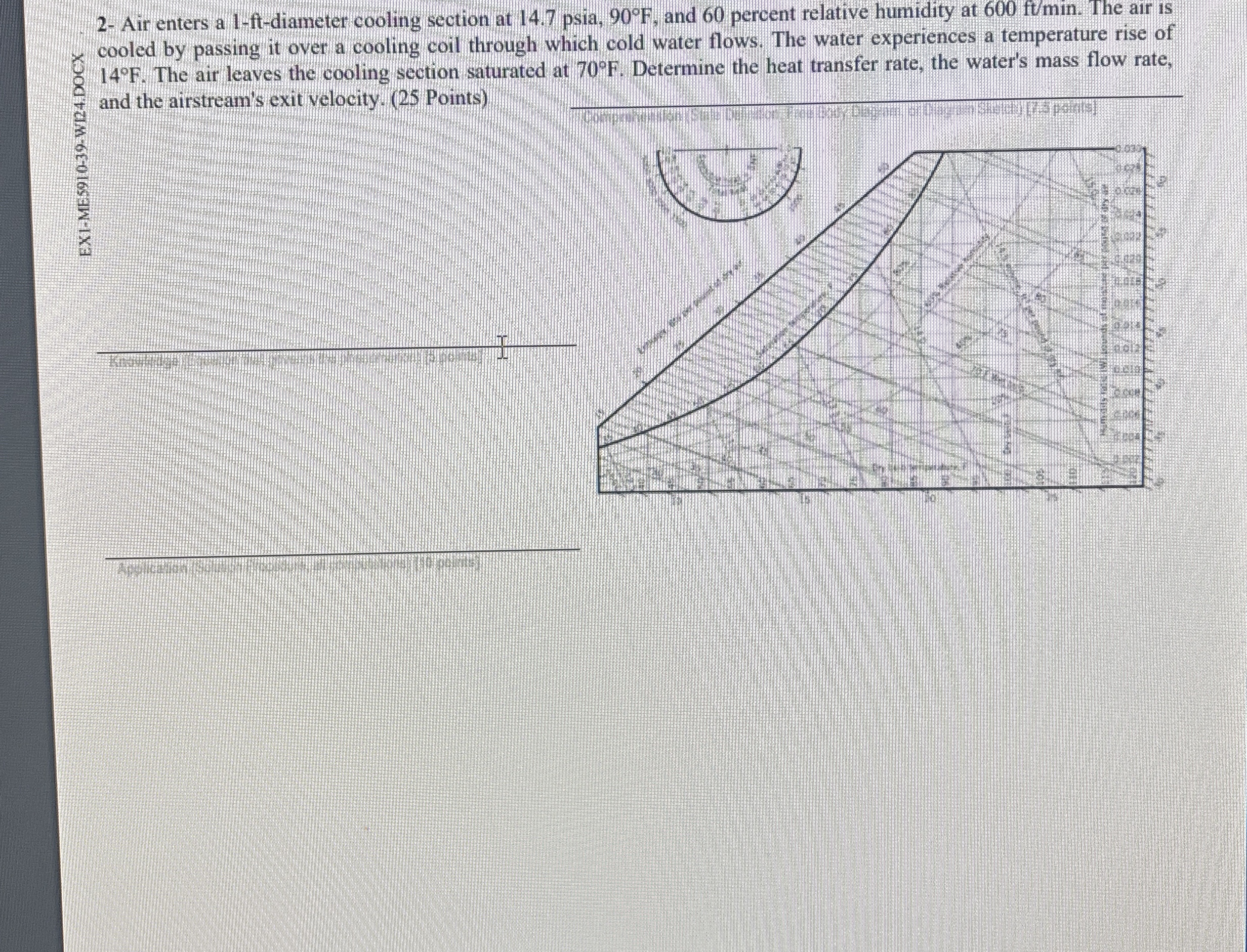 2 - Air enters a 1 - ft - diameter cooling