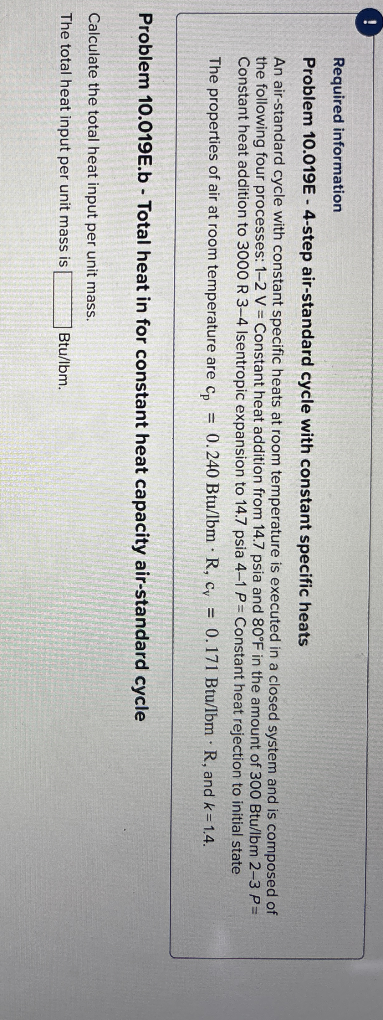 ! Required information Problem 1 0 . 0 1 9 E - 4