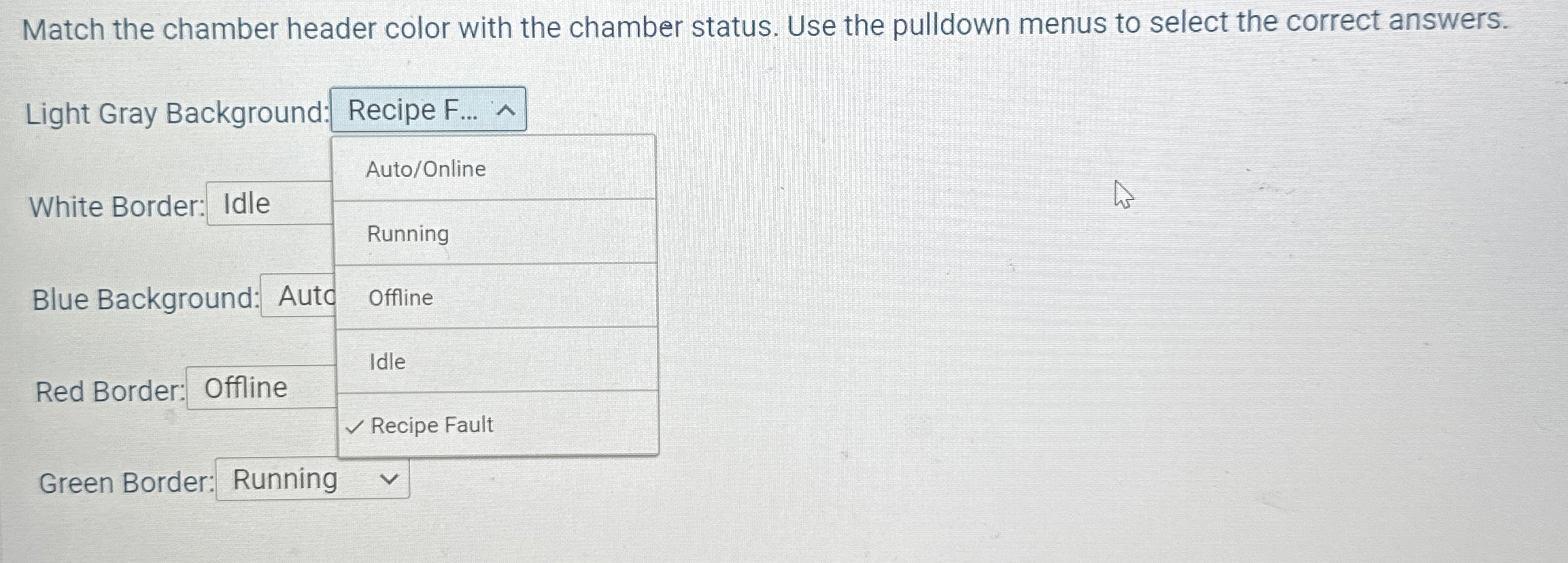 Match the chamber header color with the chamber