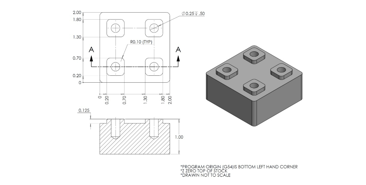 write the manuel g code for this and the given