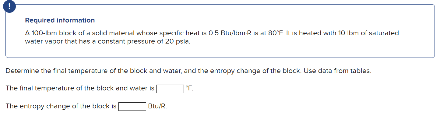 ! Required information A 1 0 0 - lbm block of a
