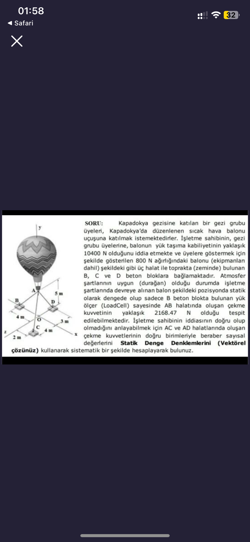 0 1 : 5 8 3 2 Safari SORU: Kapadokya gezisine kat