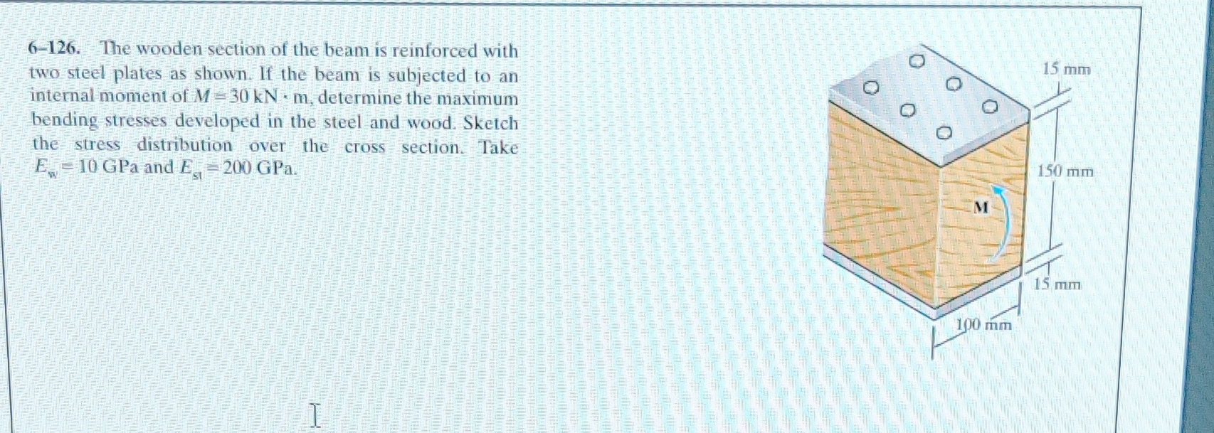 6 - 1 2 6 . The wooden section of the beam is