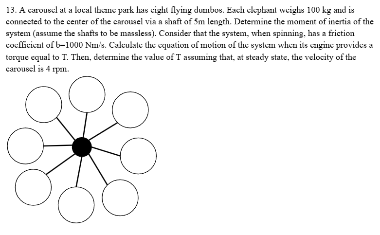 A carousel at a local theme park has eight flying