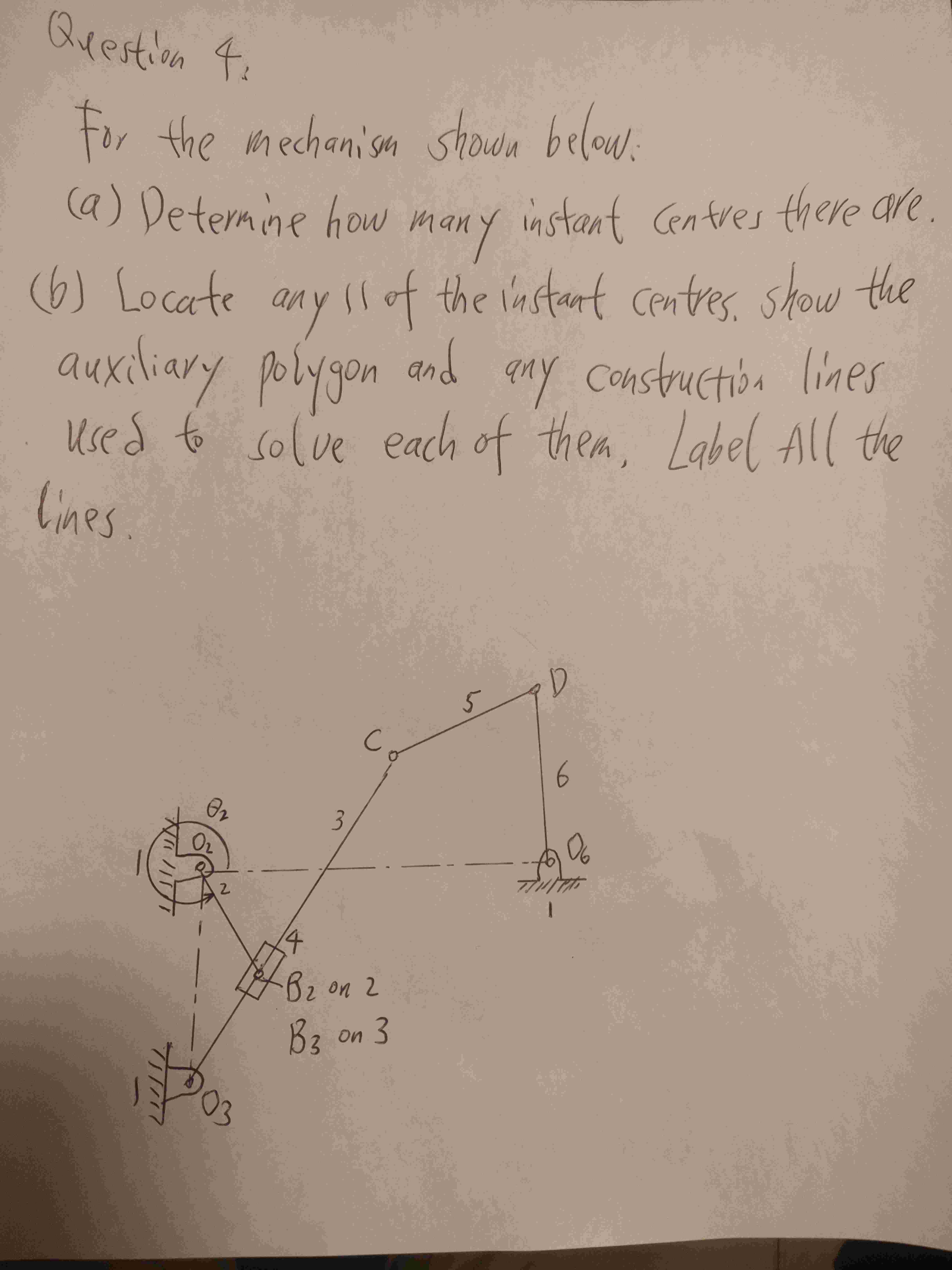 For the mechanism shown below: ( a ) Determine