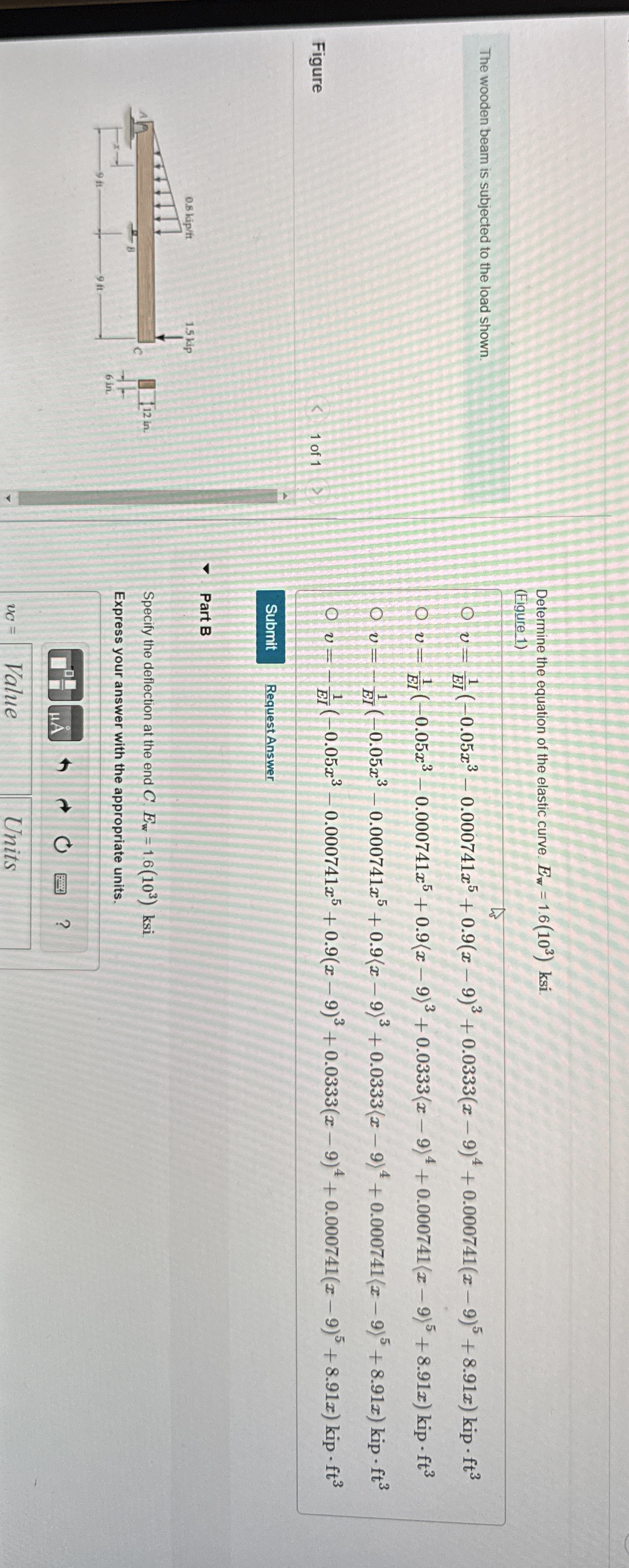 Determine the equation of the elastic curve. E w