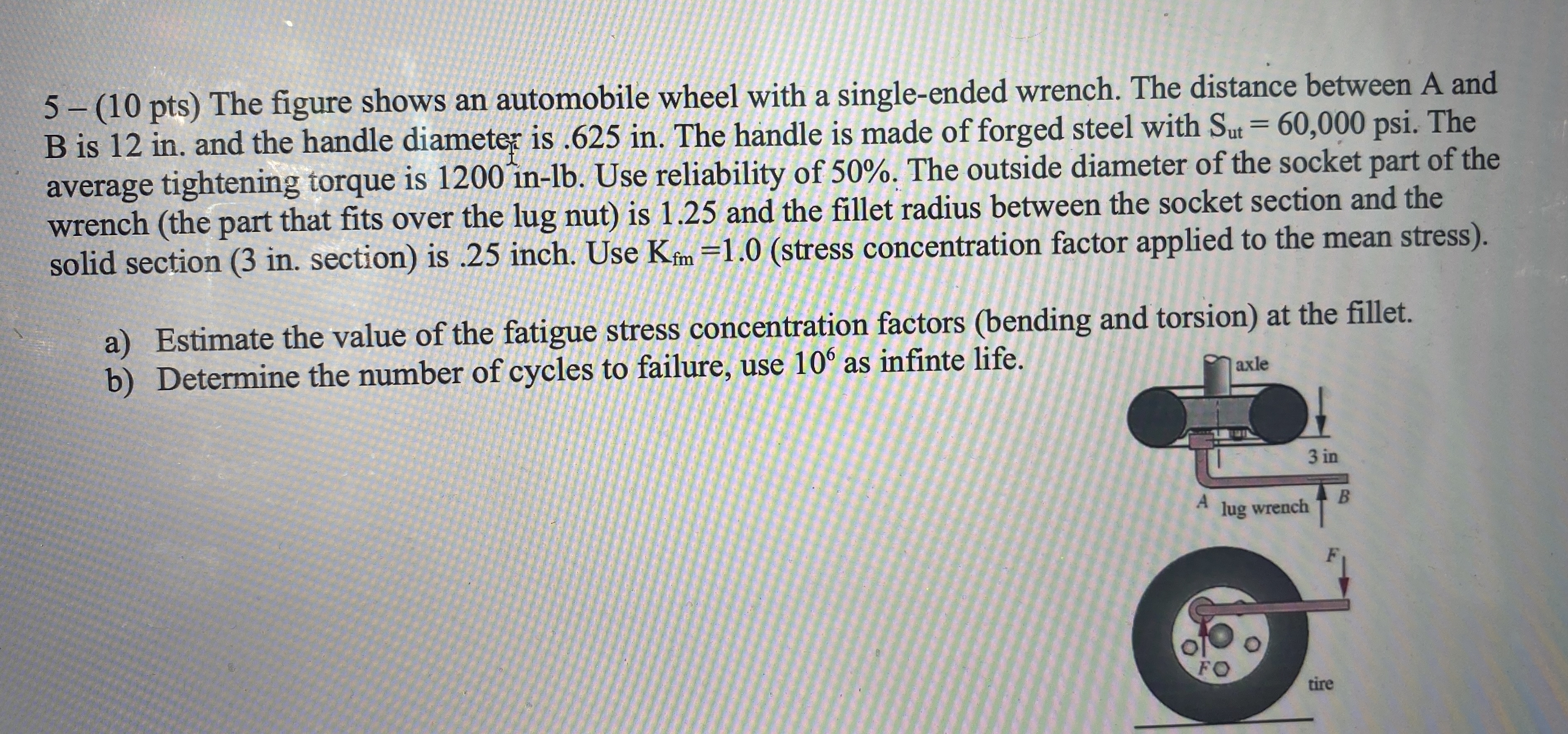 5 - ( 1 0 pts ) The figure shows an automobile