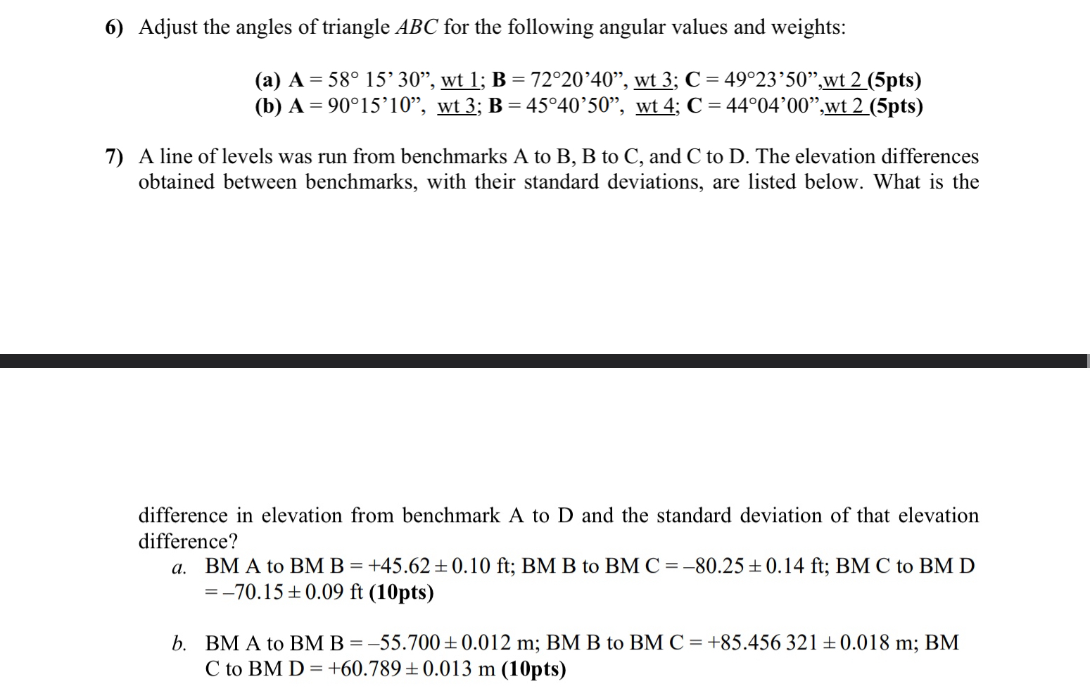 Adjust the angles of triangle ABC for the