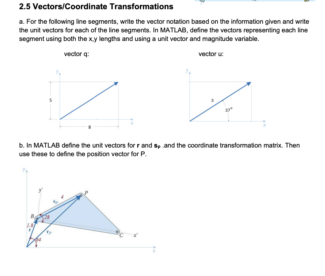 2 . 5 Vectors / Coordinate Transformations a .