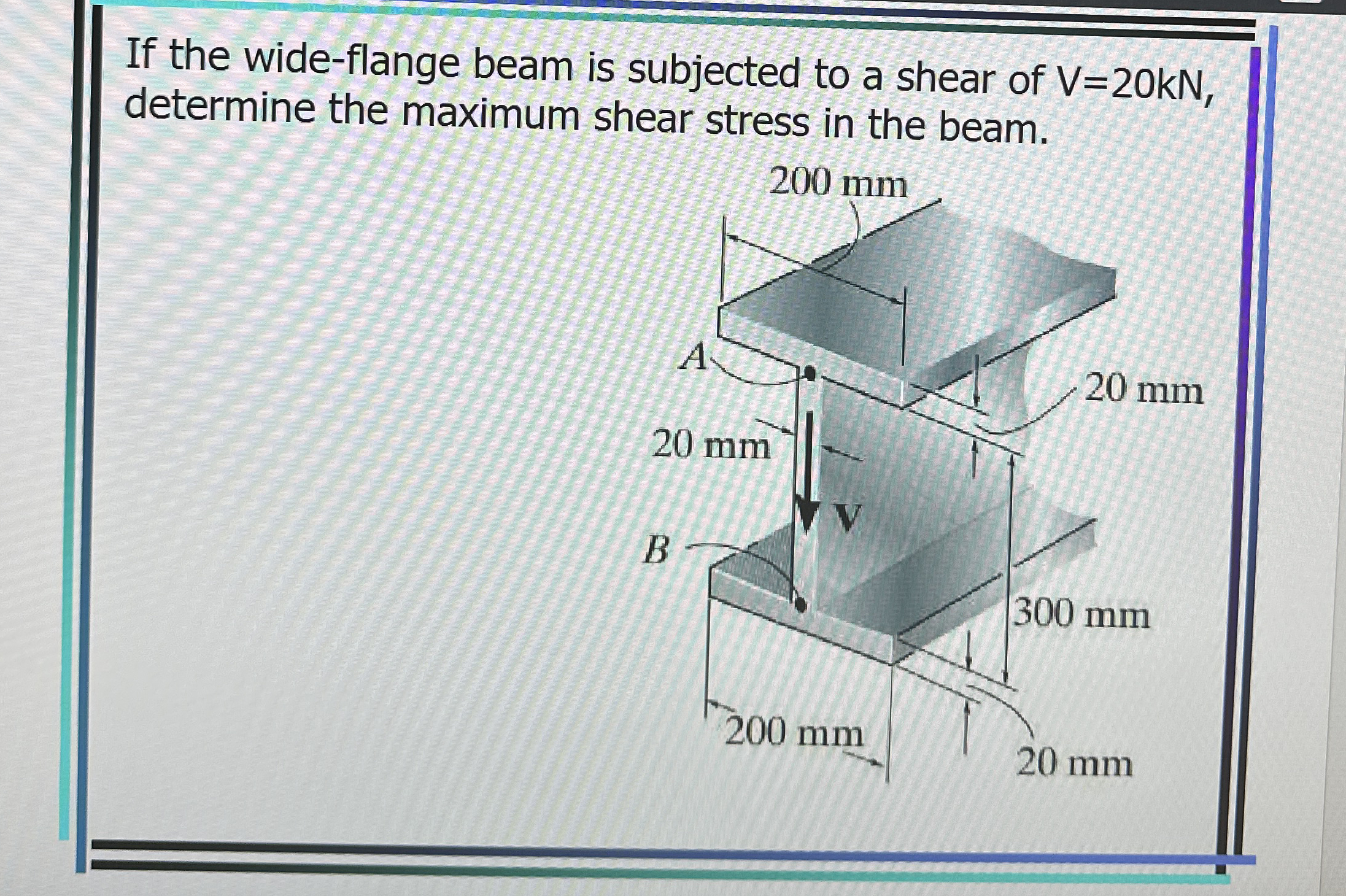 If the wide - flange beam is subjected to a shear