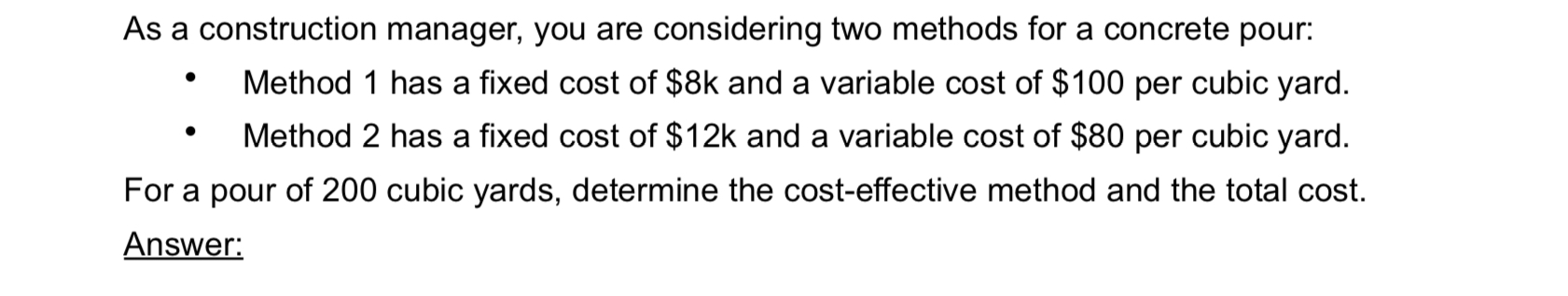 As a construction manager, you are considering