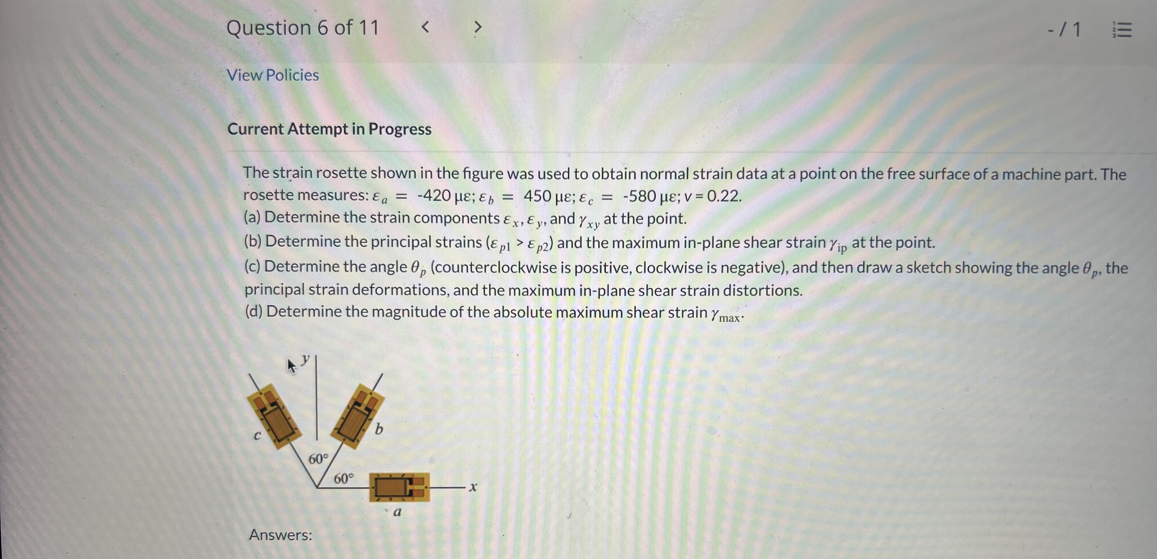 Question 6 of 1 1 View Policies Current Attempt