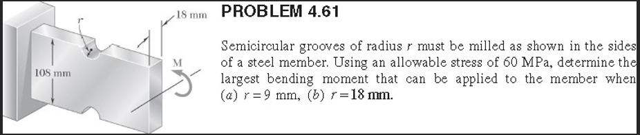 PROBLEM 4 . 6 1 Semicircular grooves of radius \