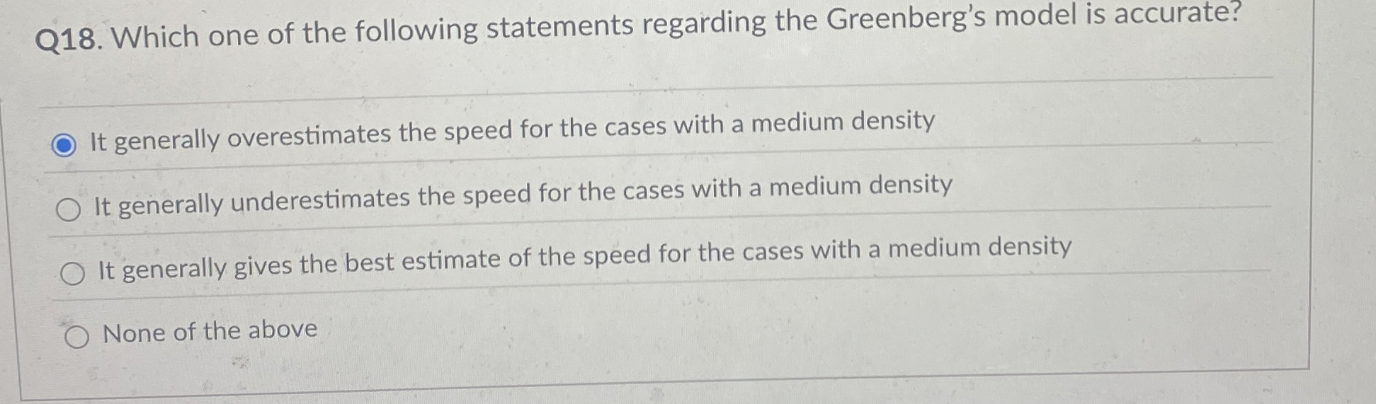 Q 1 8 . Which one of the following statements