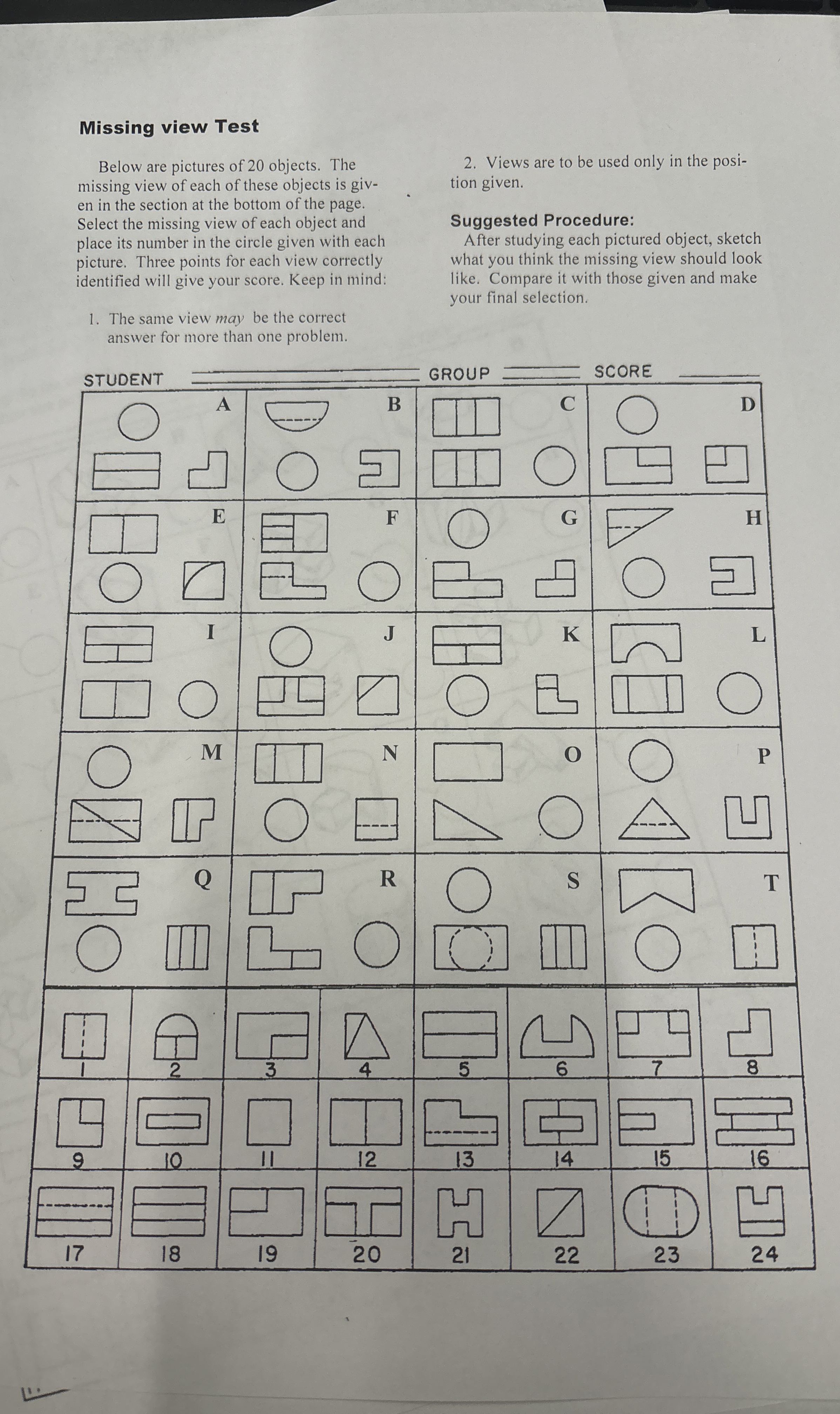 Missing view Test Below are pictures of 2 0