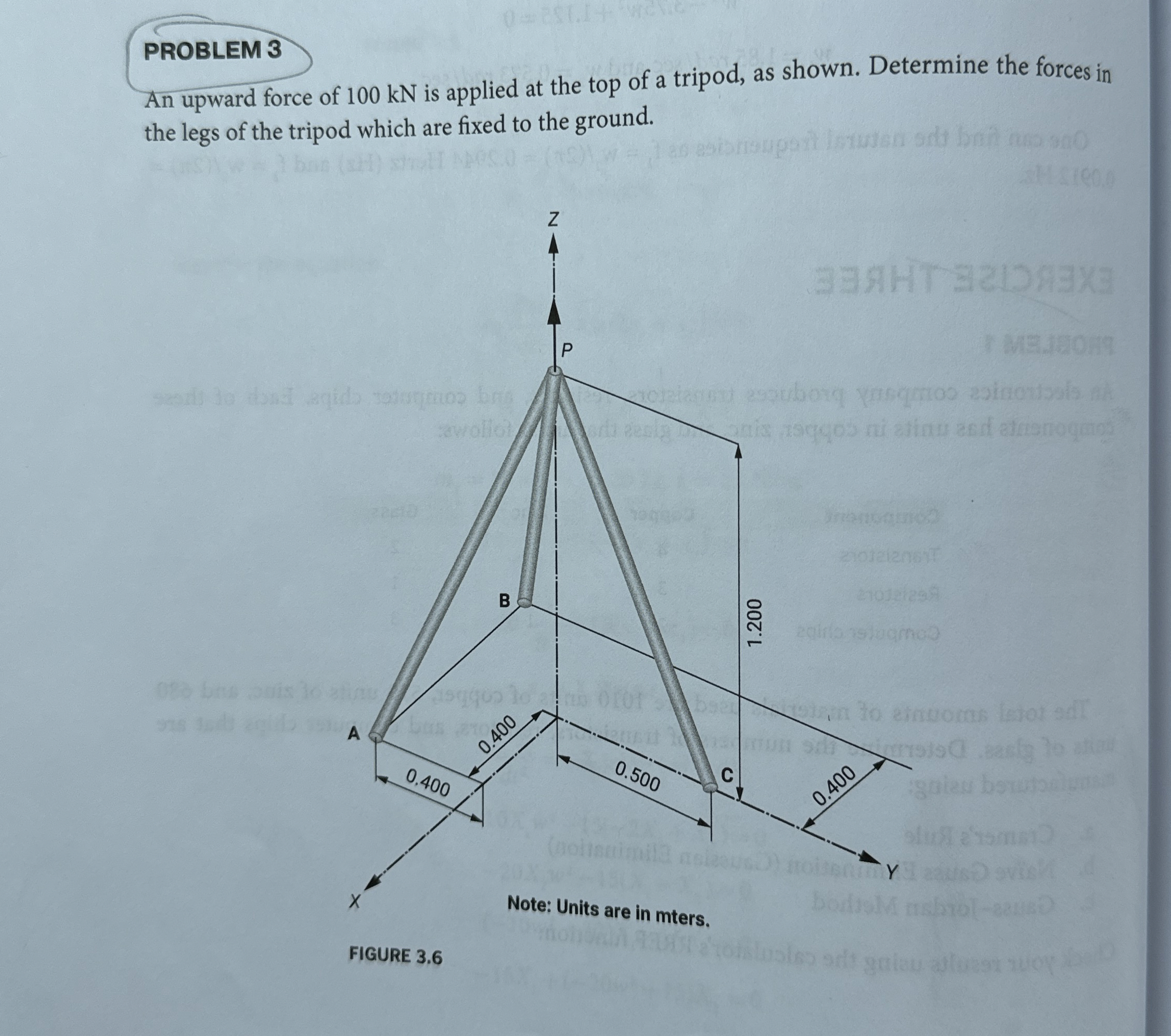 PROBLEM 3 An upward force of 1 0 0 kN is applied