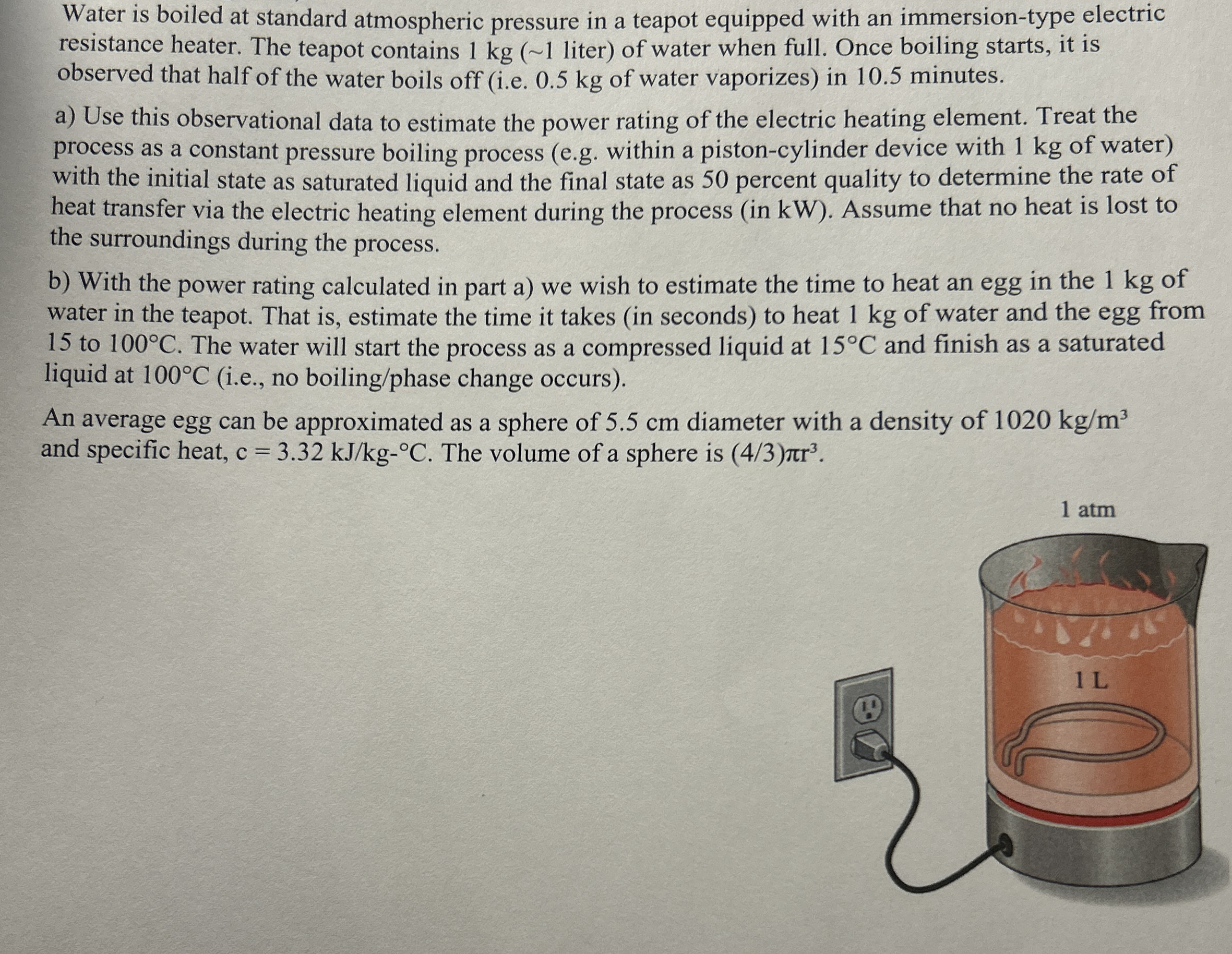 Water is boiled at standard atmospheric pressure