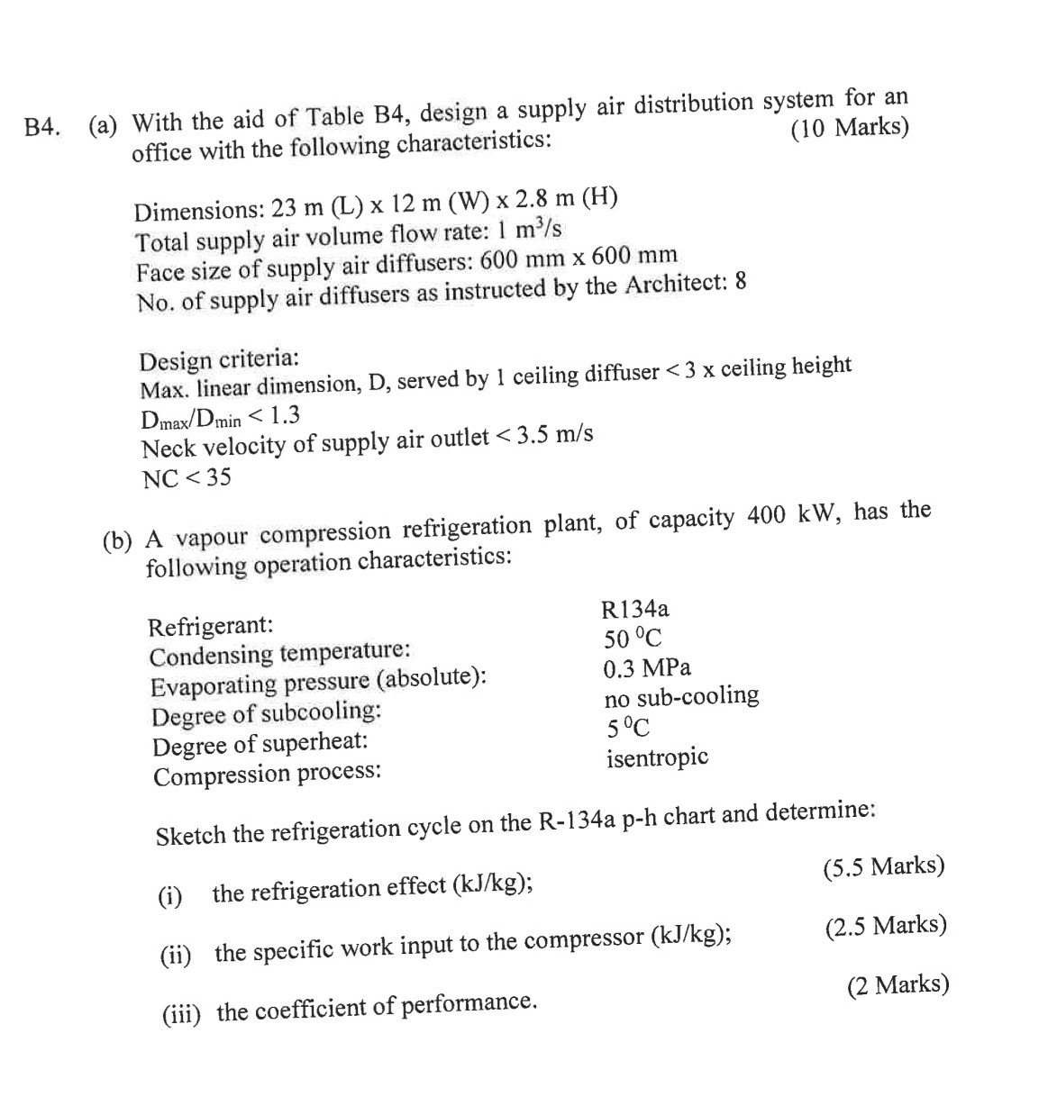 B 4 . ( a ) With the aid of Table B 4 , design a