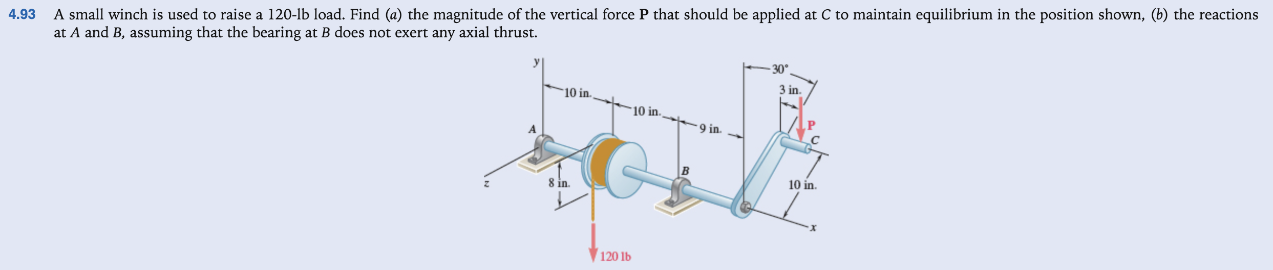 4 . 9 3 A small winch is used to raise a \ ( 1 2