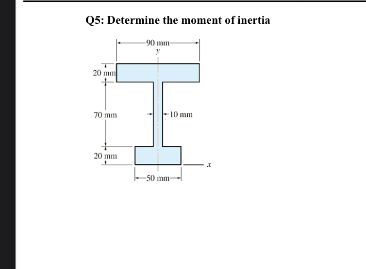 Q 5 : Determine the moment of inertia