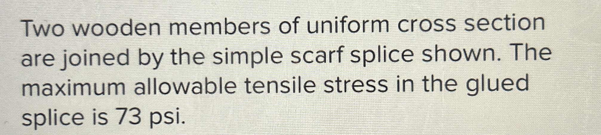 Two wooden members of uniform cross section are