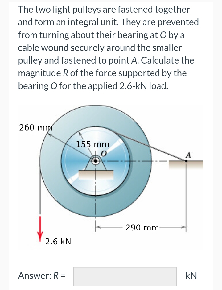 The two light pulleys are fastened together and