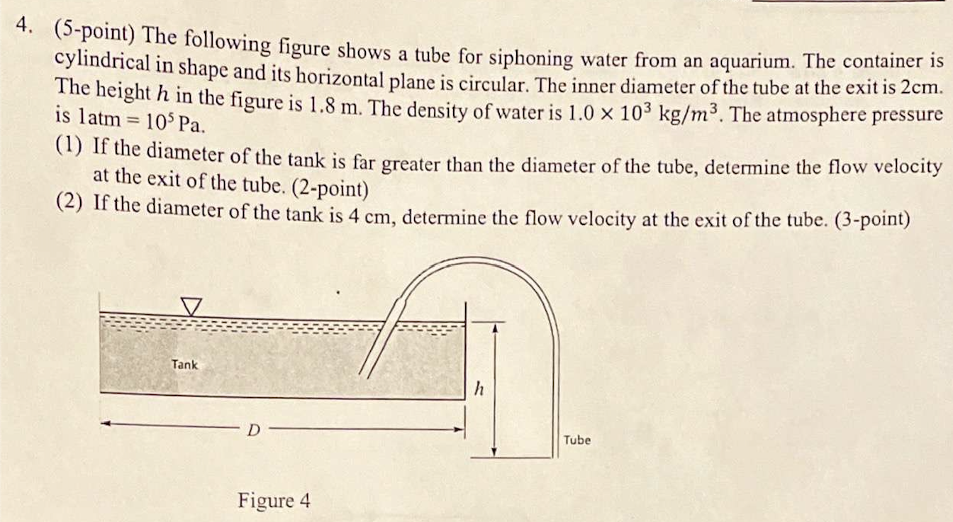 ( 5 - point ) The following figure shows a tube