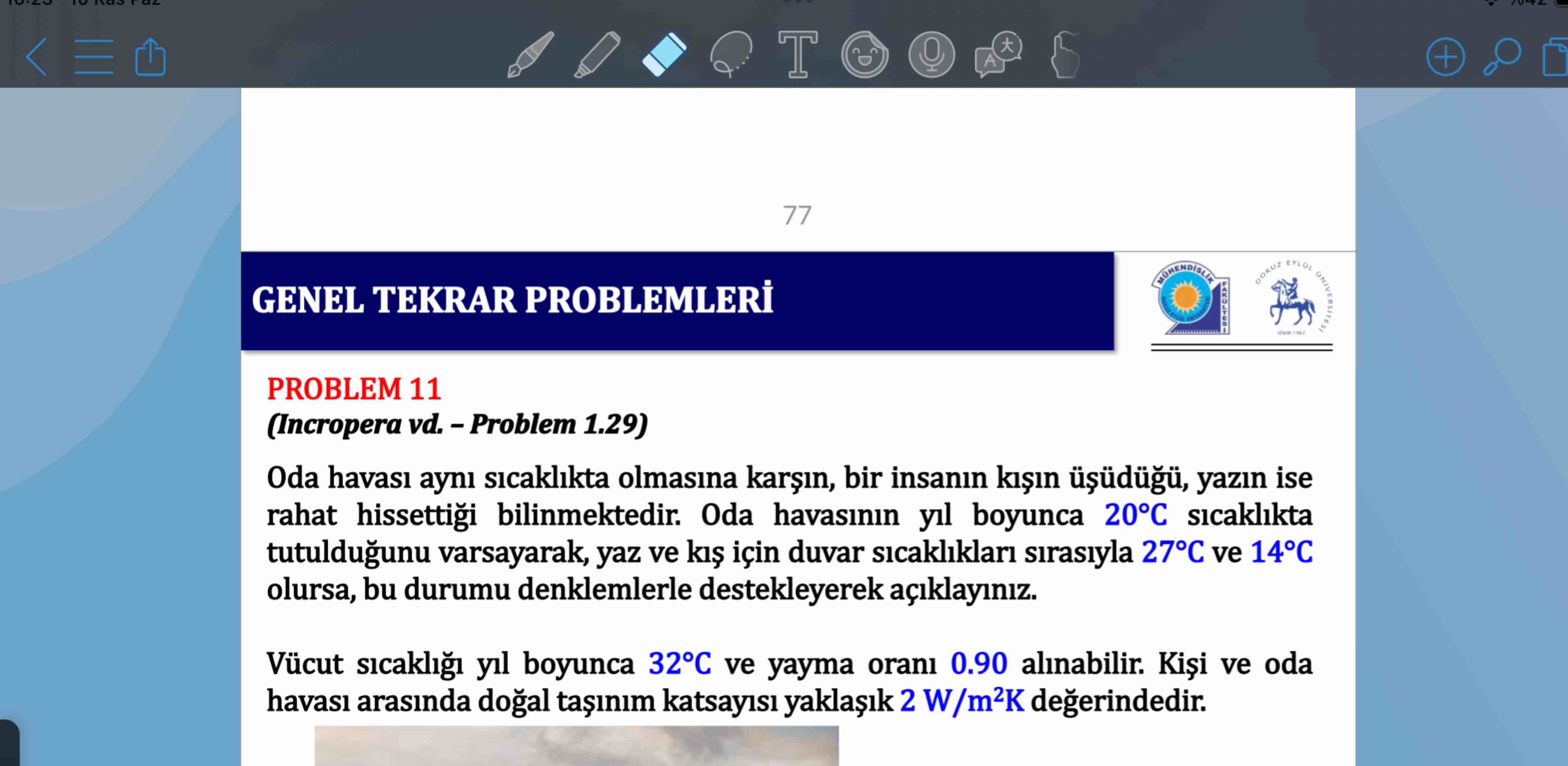 GENEL TEKRAR PROBLEMLERI PROBLEM 1 1 ( Incropera