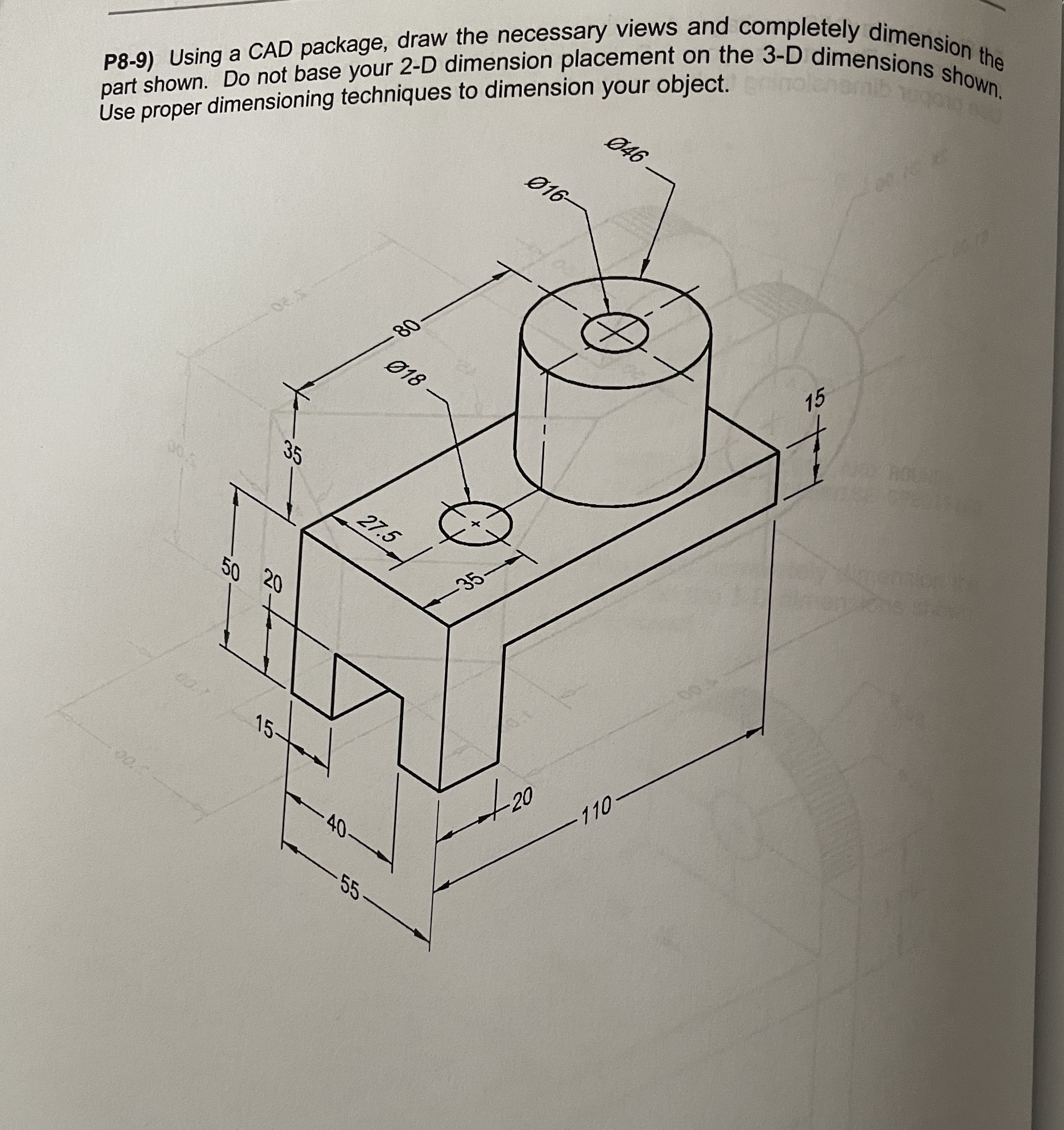 P 8 - 9 ) Using a CAD package, draw the necessary