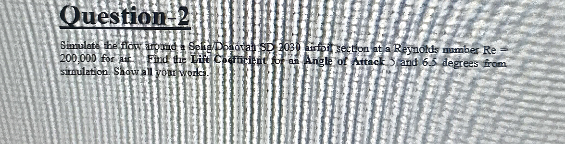 Simulate the flow around a SeligDonovan SD 2 0 3