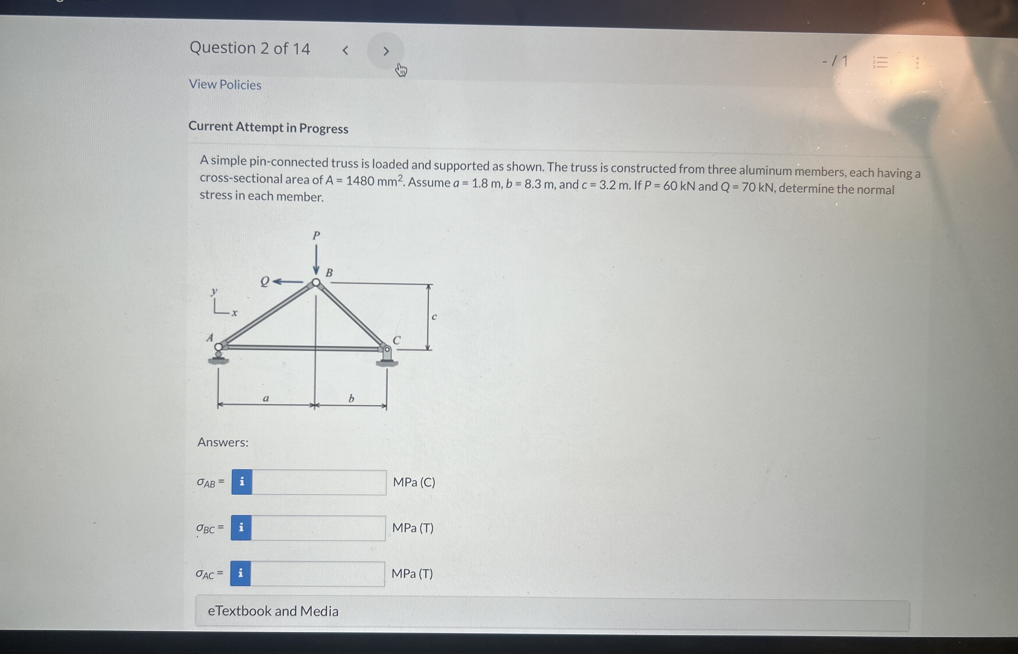 Question 2 of 1 4 View Policies Current Attempt
