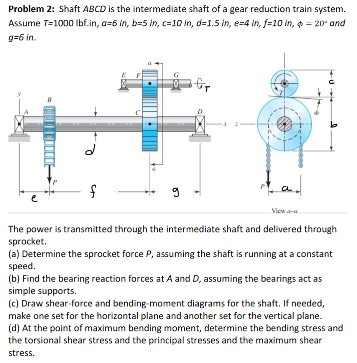 Problem 2 : Shaft ABCD is the intermediate shaft