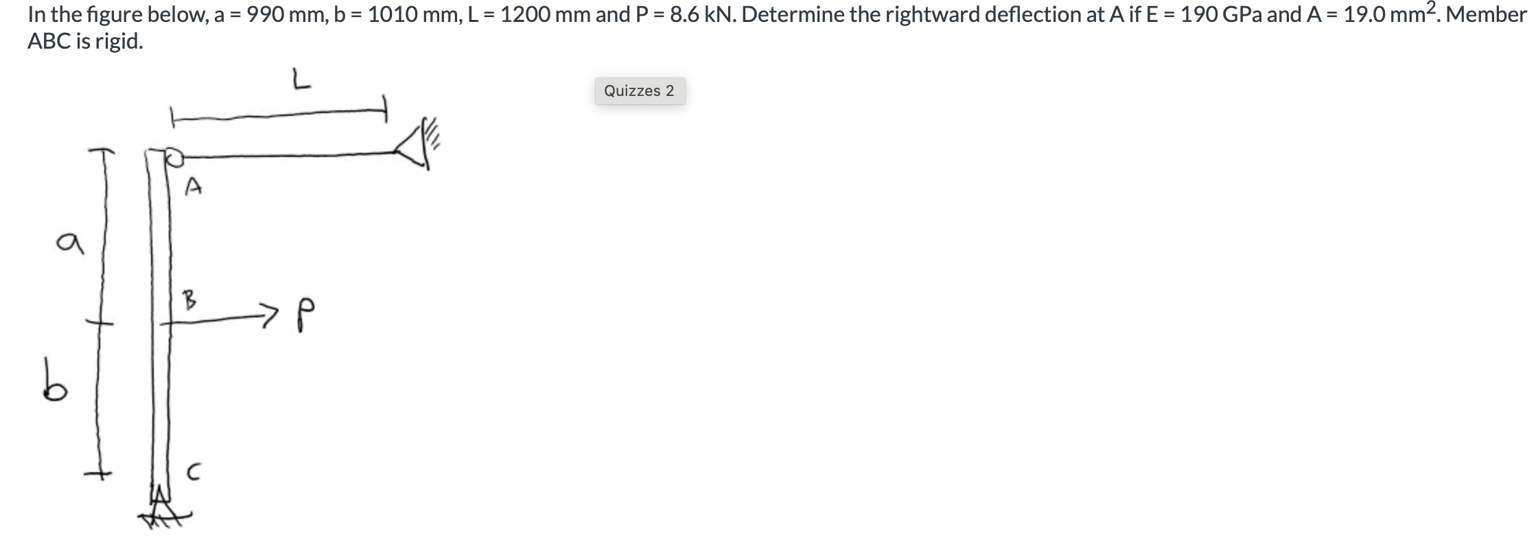 why does the E = 1 9 0 MPa when it says 1 9 0