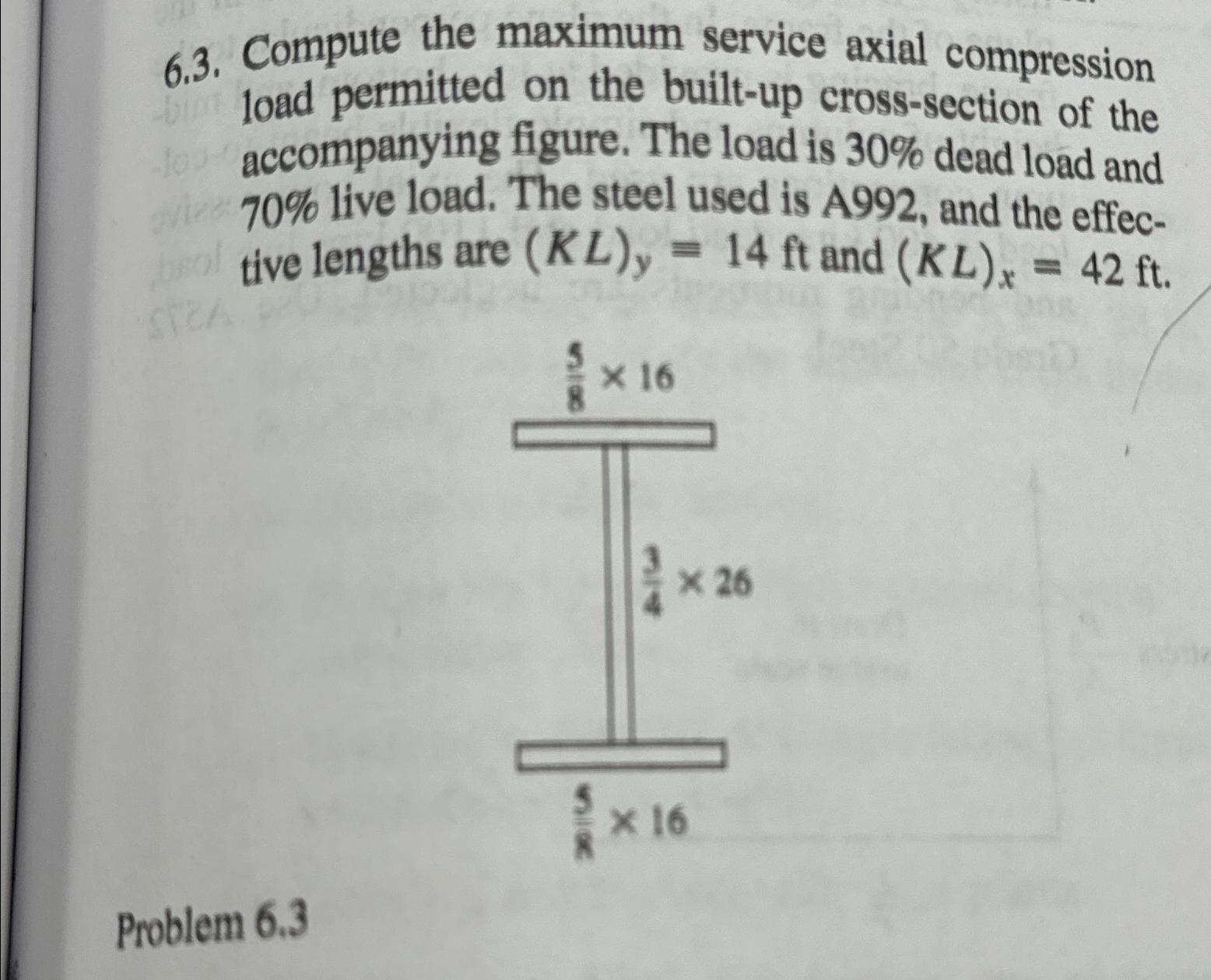 6 . 3 . Compute the maximum service axial