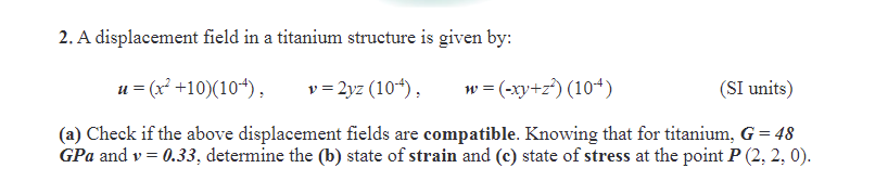 A displacement field in a titanium structure is