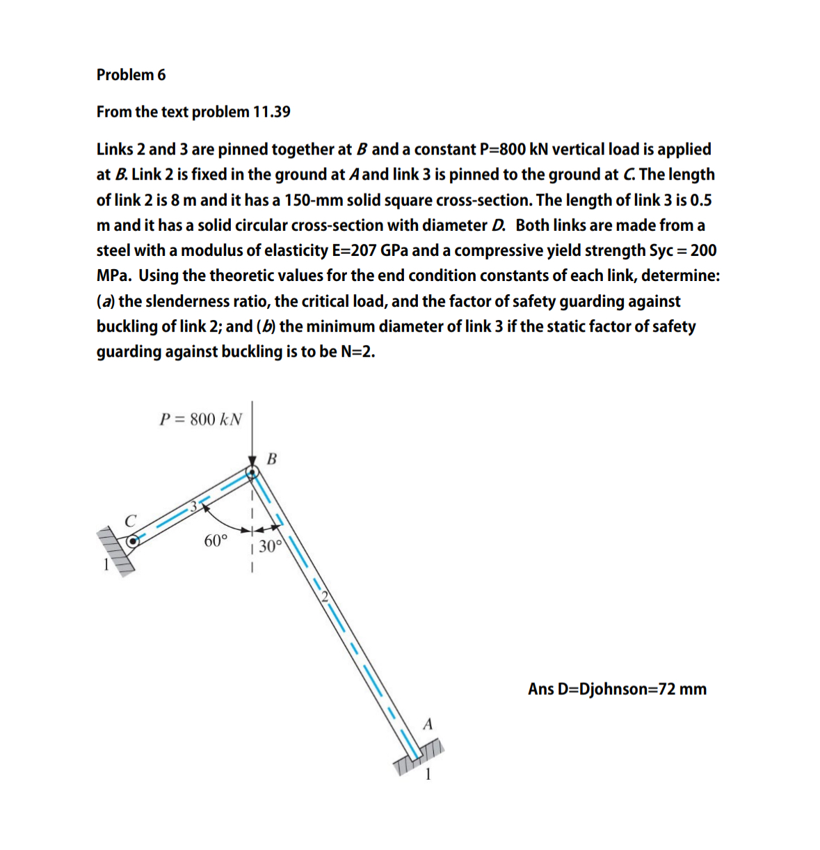 Problem 6 From the text problem 1 1 . 3 9 Links 2