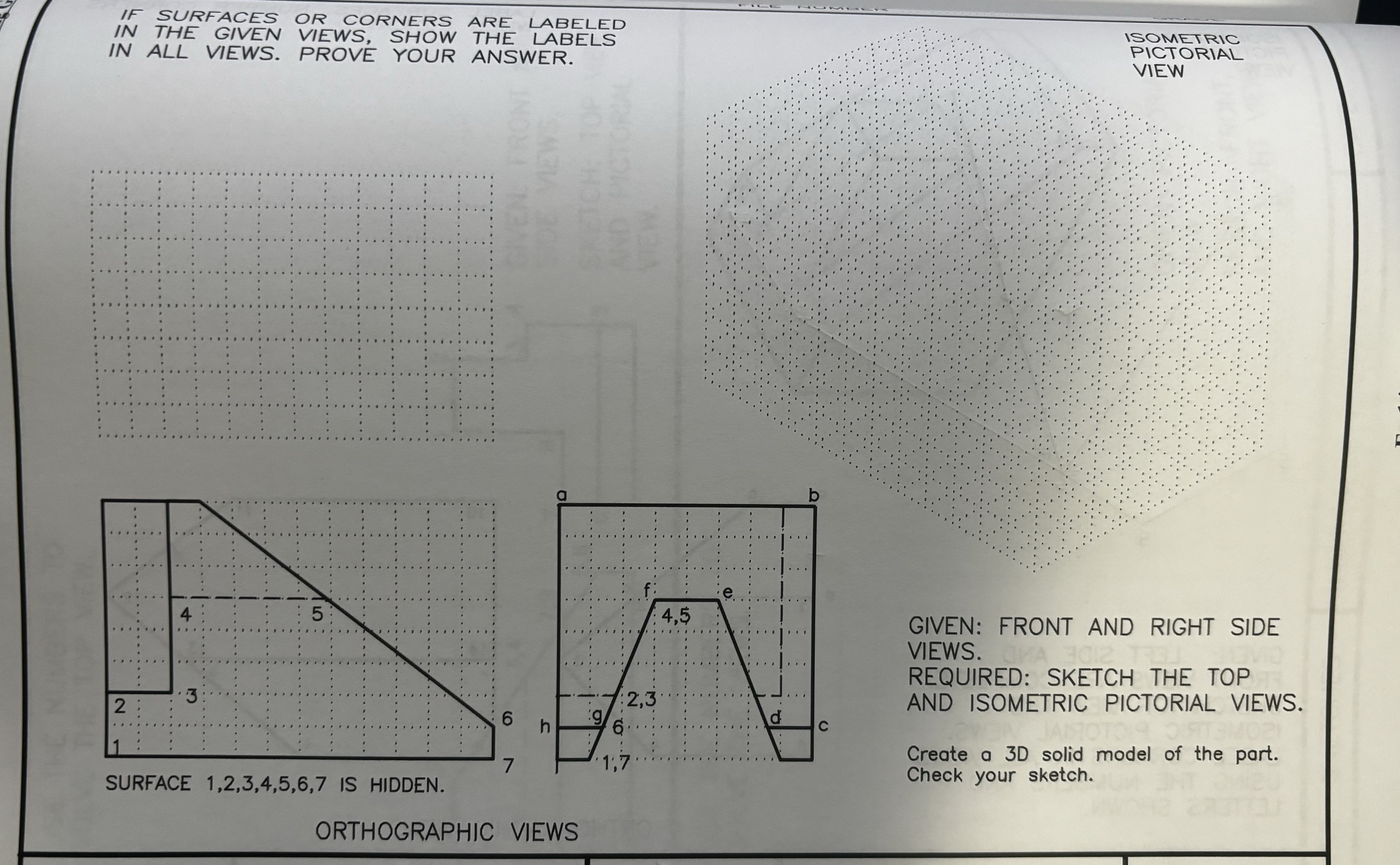 IF SURFACES OR CORNERS ARE LABELED IN THE GIVEN