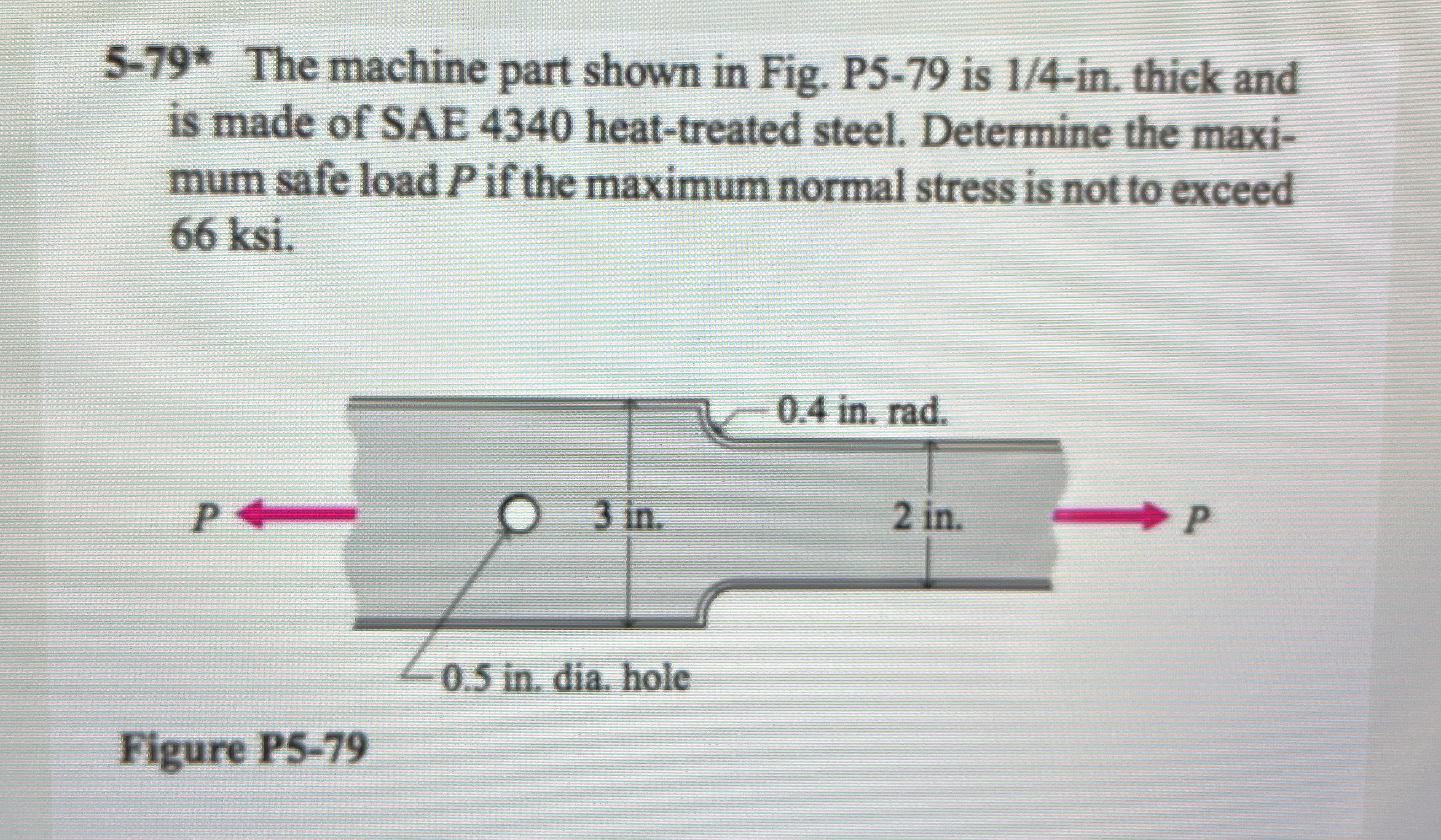 5 - 7 9 * The machine part shown in Fig. P 5 - 7