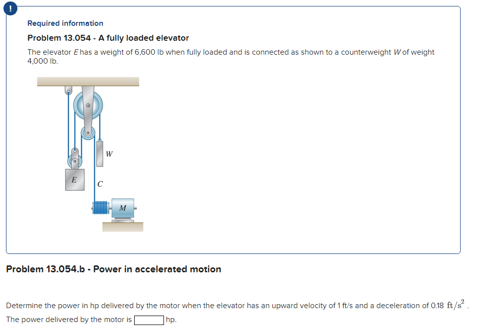 Problem 1 3 . 0 5 4 . 6 - Power in accelerated