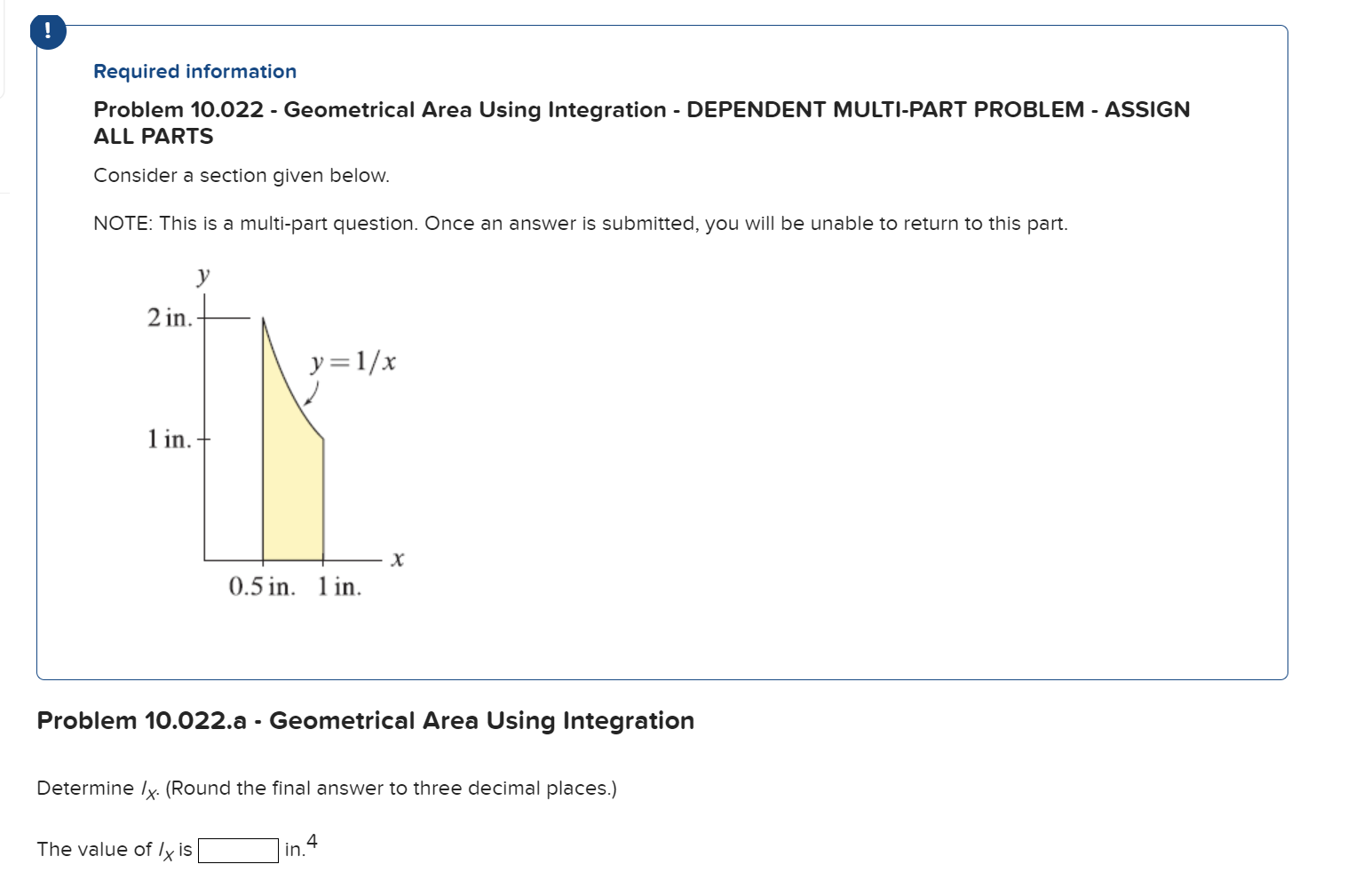 Problem 1 0 . 0 2 2 - Geometrical Area Using