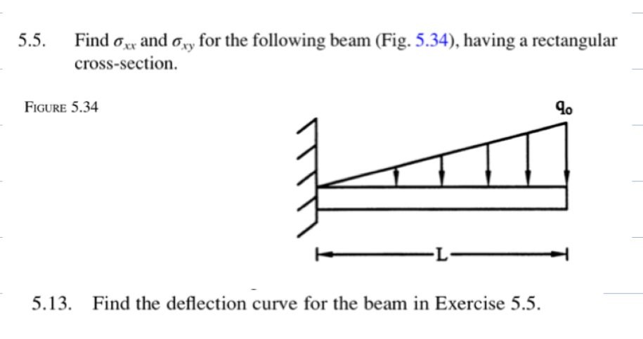 5 . 5 . Find and x y for the following beam ( Fig