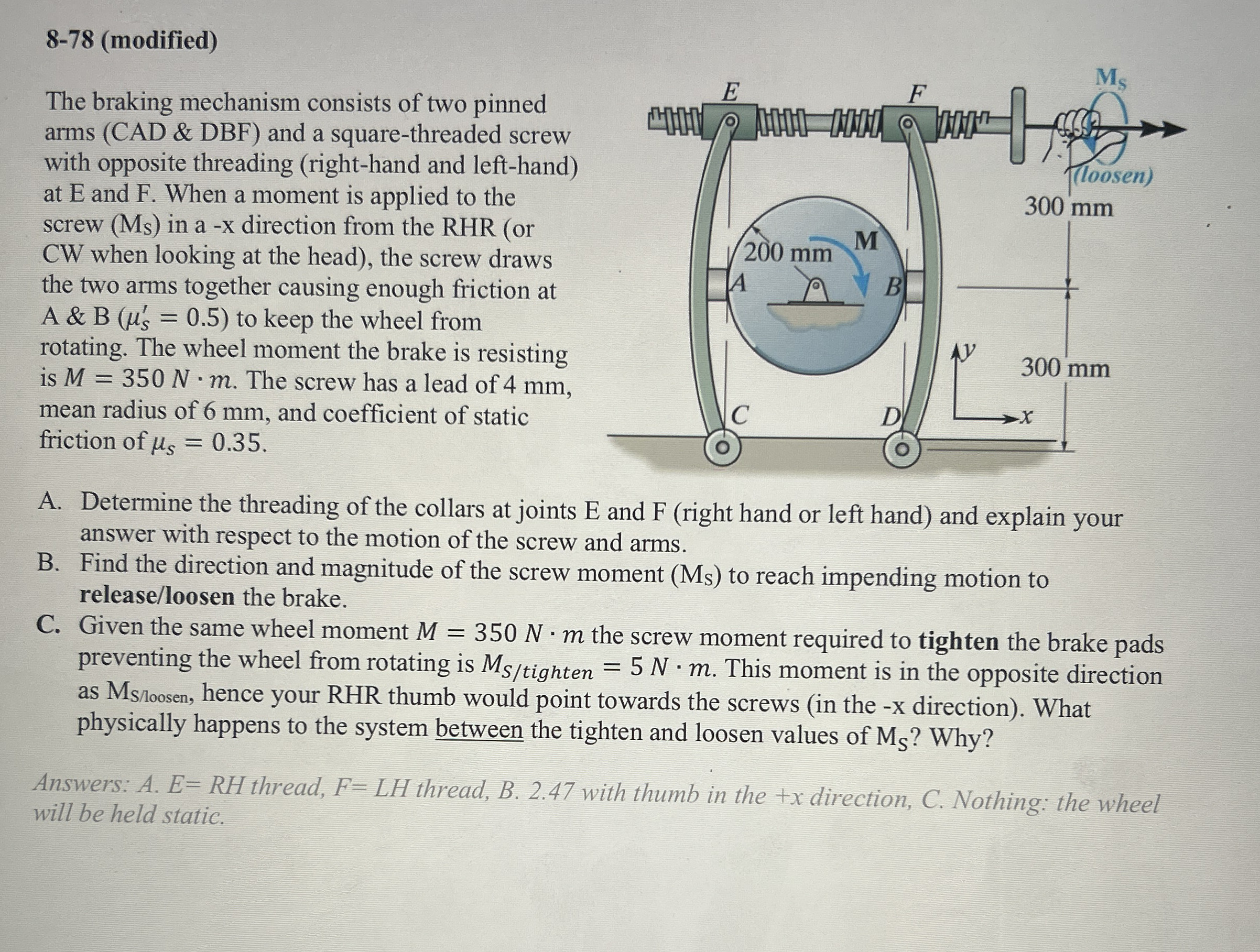 8 - 7 8 ( modified ) The braking mechanism